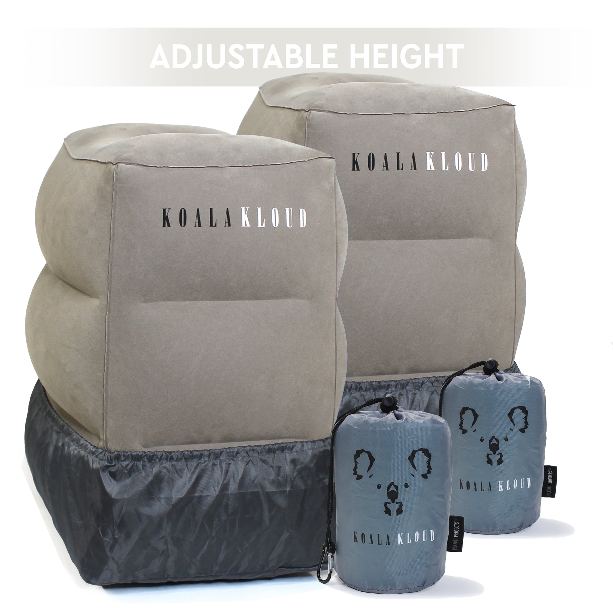 Adjustable Inflatable Footrest - Gray, 2-Pack